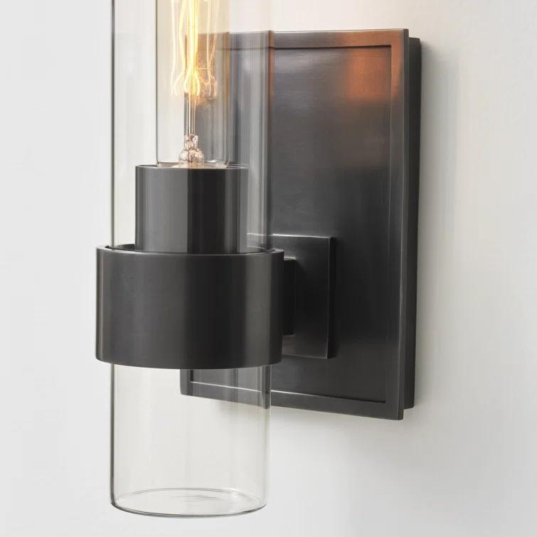 Presidio 14-inch Bronze and Black Cylinder Outdoor Wall Sconce