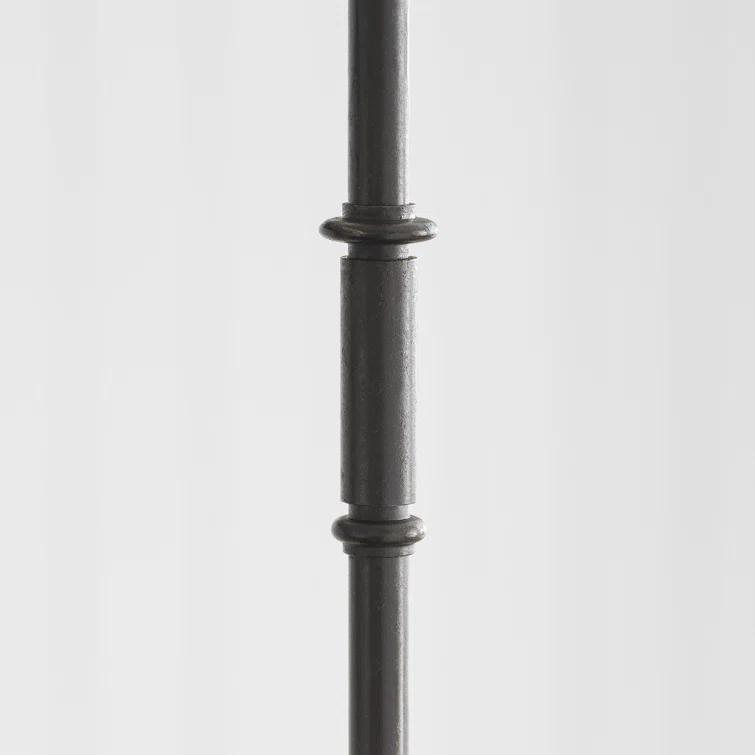 Aged Iron and Ebonized Oak 62" Crystal LED Pendant Light