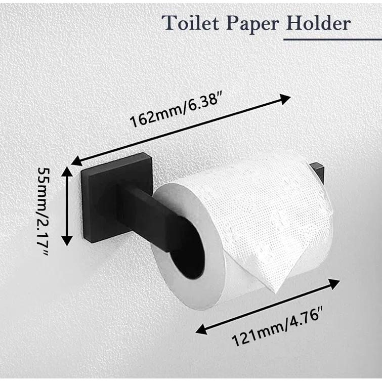 5-Pieces Matte Black Bathroom Hardware Accessories Set, SUS304 S...