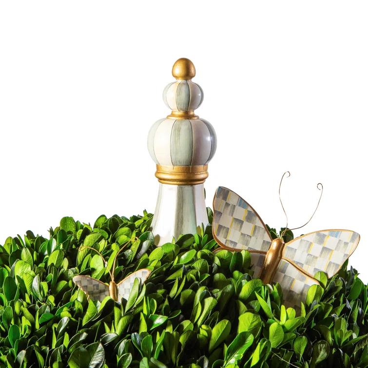 MacKenzie-Childs Sterling Check® Boxwood Centerpiece
