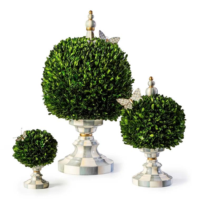 MacKenzie-Childs Sterling Check® Boxwood Centerpiece