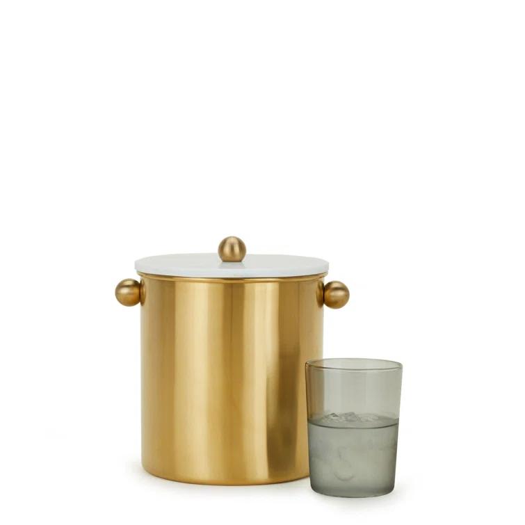 Hawkins New York Simple Brass Ice Bucket
