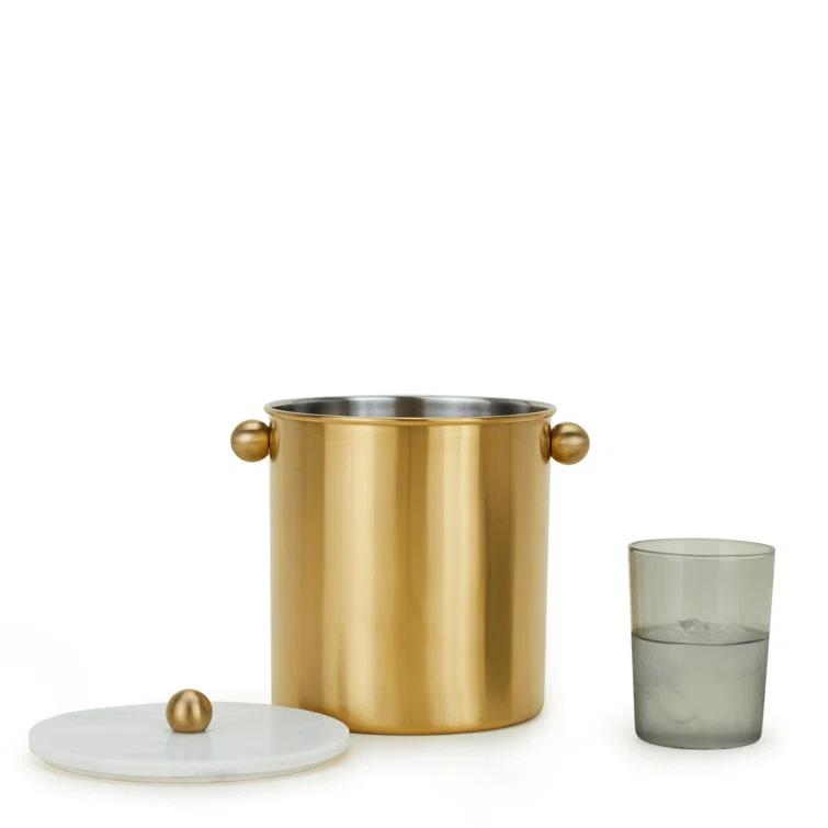 Hawkins New York Simple Brass Ice Bucket