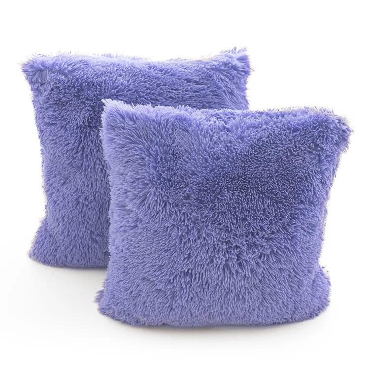Cheer Collection Faux Fur Throw Pillow (Set of 2)