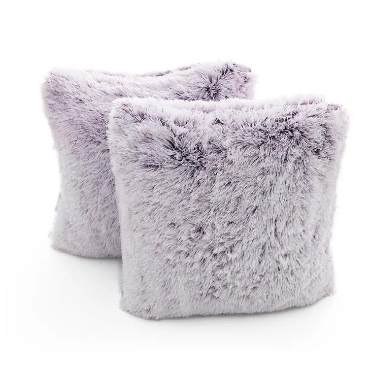 Cheer Collection Faux Fur Throw Pillow (Set of 2)