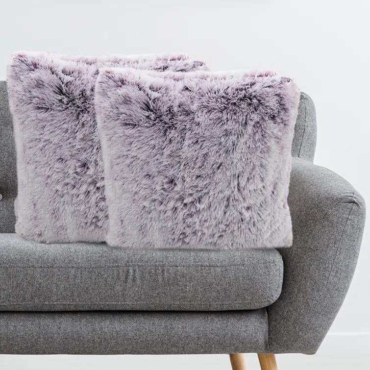Cheer Collection Faux Fur Throw Pillow (Set of 2)