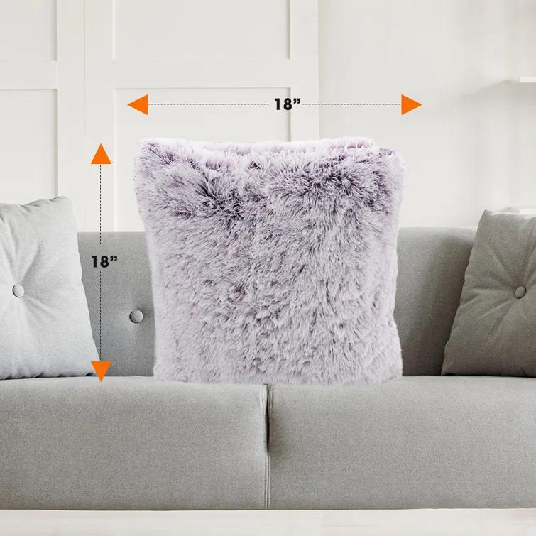 Cheer Collection Faux Fur Throw Pillow (Set of 2)