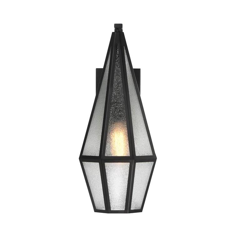 Peninsula 1-Light Outdoor Wall Lantern in Matte Black