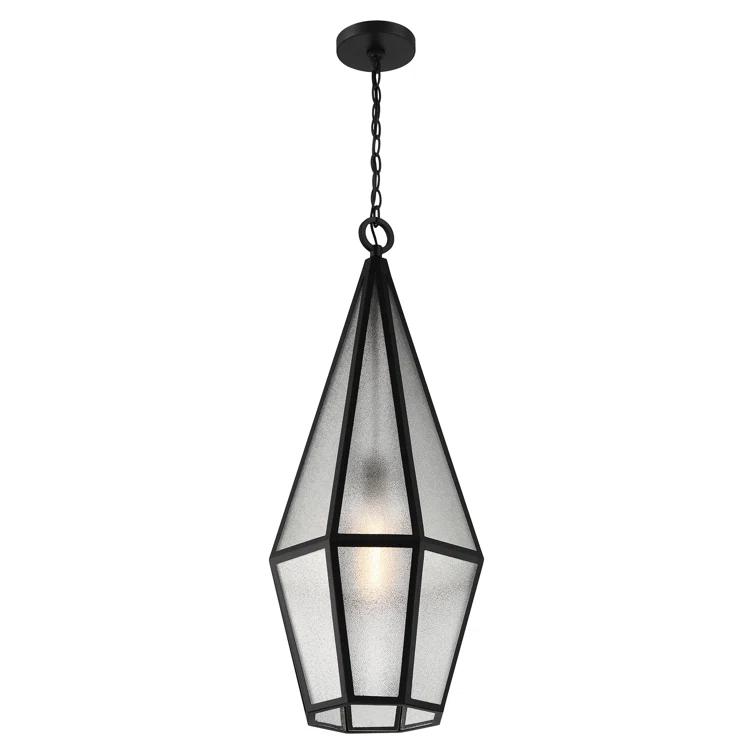 Savoy House Peninsula 1-Light Outdoor Hanging Lantern in Matte Black