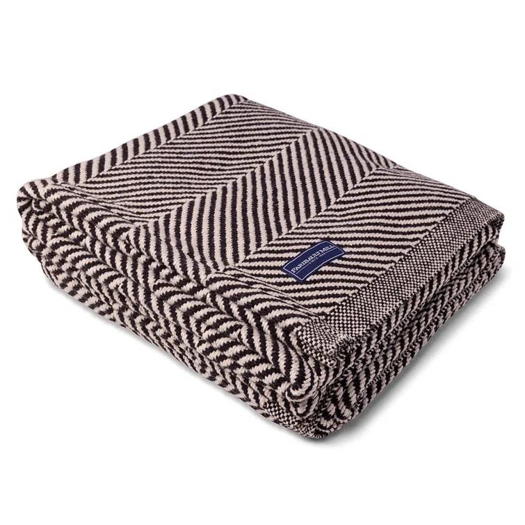 Faribault Mill Coastal Monhegan Cotton Throw Without Fringe