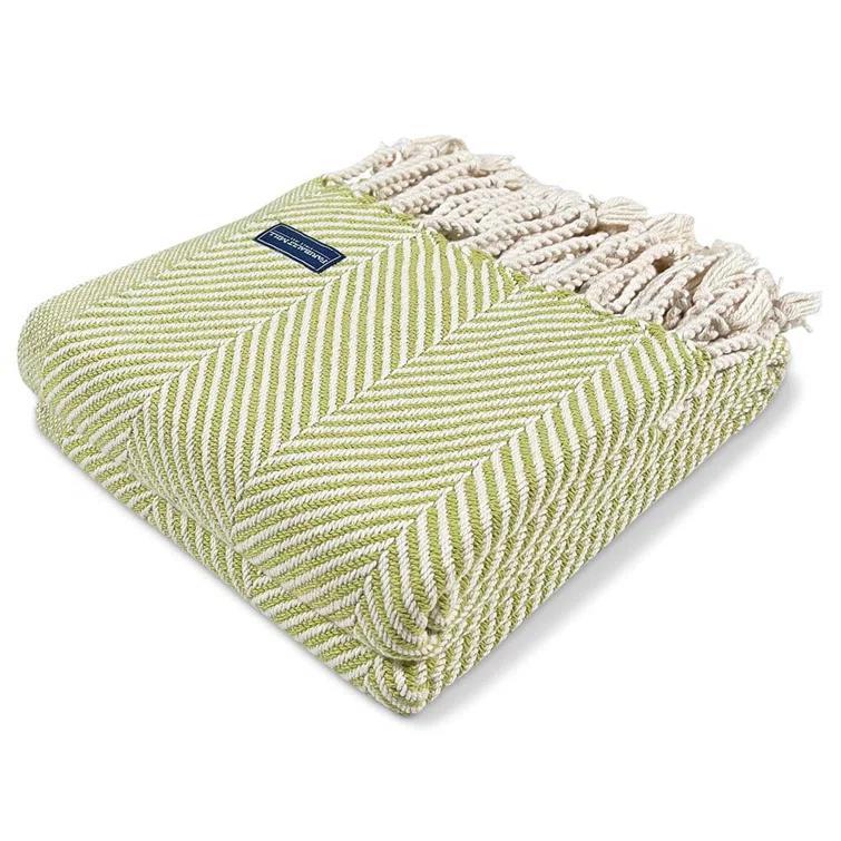 Faribault Mill Monhegan Cotton Throw With Fringe | Perigold