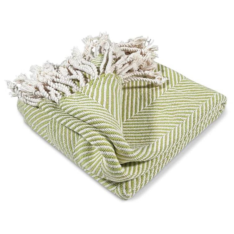 Faribault Mill Monhegan Cotton Throw With Fringe | Perigold