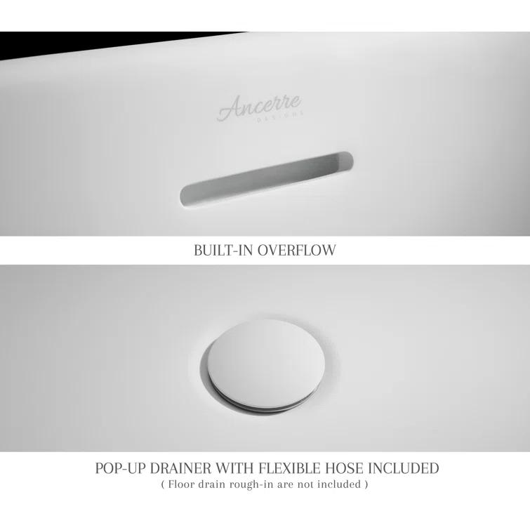 Ancerre Designs Heritage 70.9'' x 31.5'' Freestanding Soaking Solid Surface Bathtub FSBT-SS-HERITAGE-71-MW