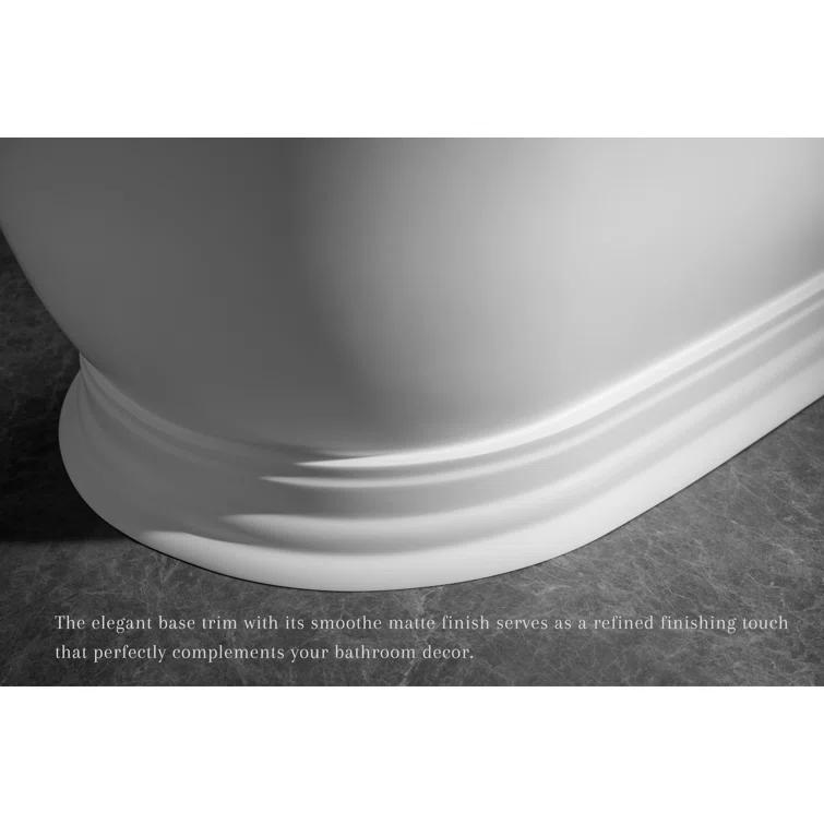 Ancerre Designs Heritage 70.9'' x 31.5'' Freestanding Soaking Solid Surface Bathtub FSBT-SS-HERITAGE-71-MW