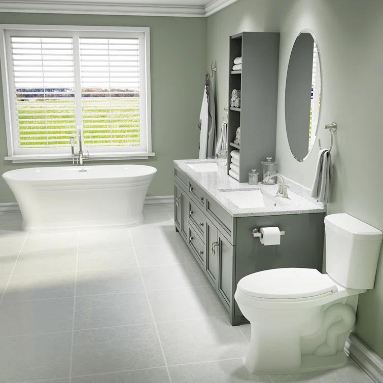 Lyndsay 67" x 32" Freestanding Soaking Acrylic Bathtub with Faucet