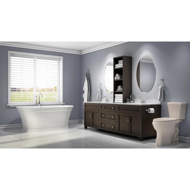 Lyndsay 67" x 32" Freestanding Soaking Acrylic Bathtub with Faucet