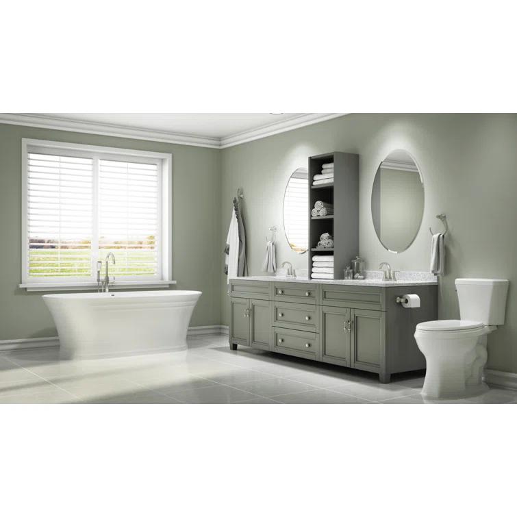 Lyndsay 67" x 32" Freestanding Soaking Acrylic Bathtub with Faucet
