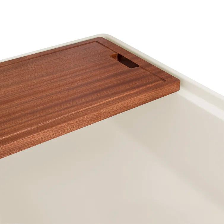 Ruvati 33 inch Fireclay Workstation Farmhouse Kitchen Sink Apron Front Single Bowl