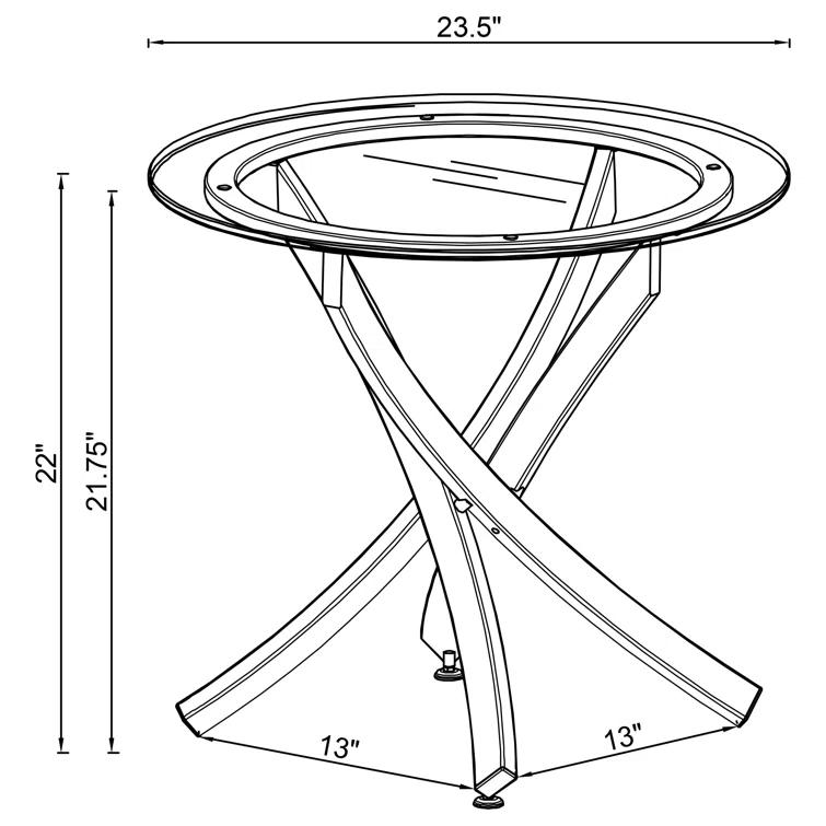 Brooke Glass Top End Table