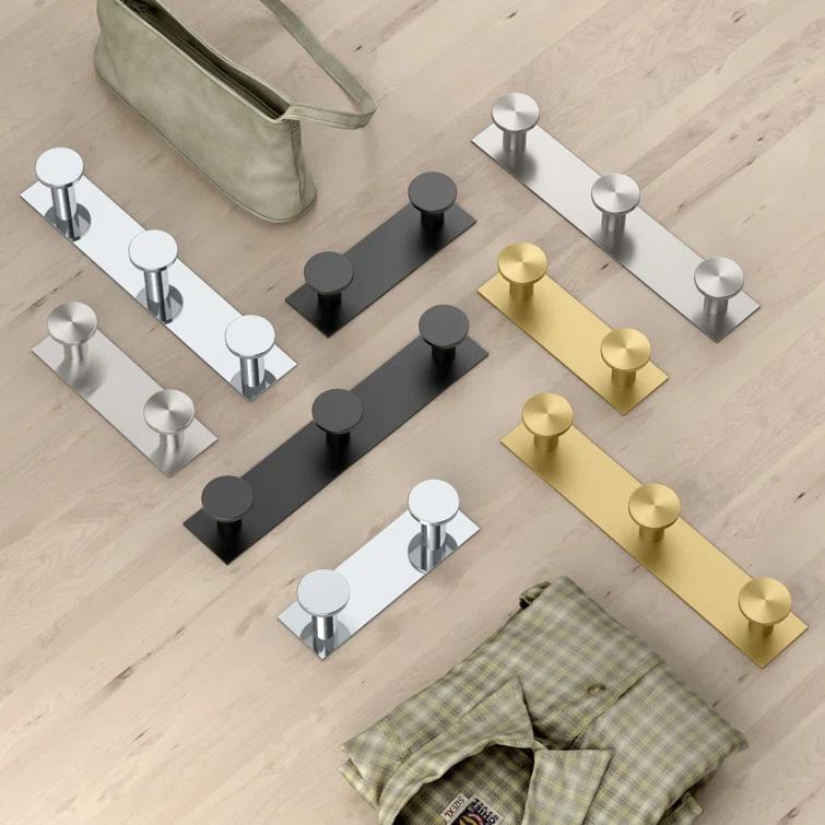 Glam Wall Mount Hook Rack for Bathroom, Kitchen, Bedroom | Towel, Robe, Coat, Hat Rack with 3 Hooks