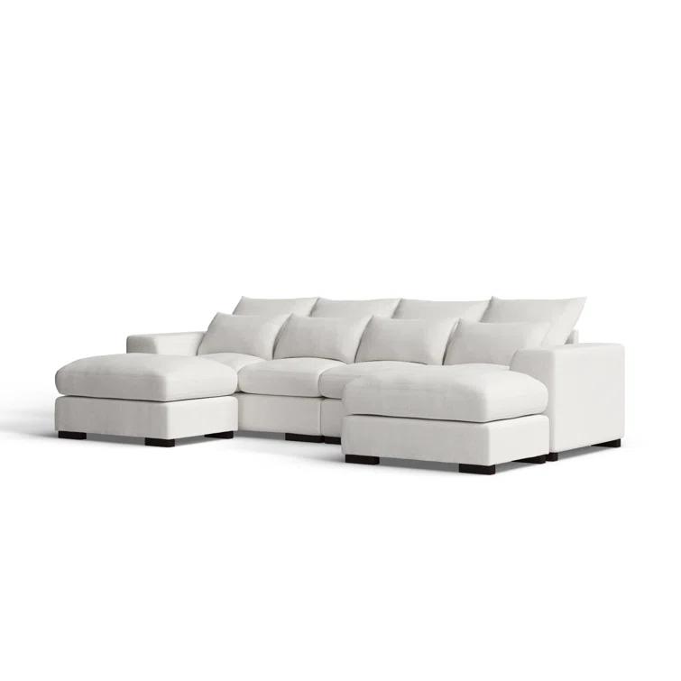 Biaggio Linen Blend Sectional with 2 Ottomans,Sectional Couch