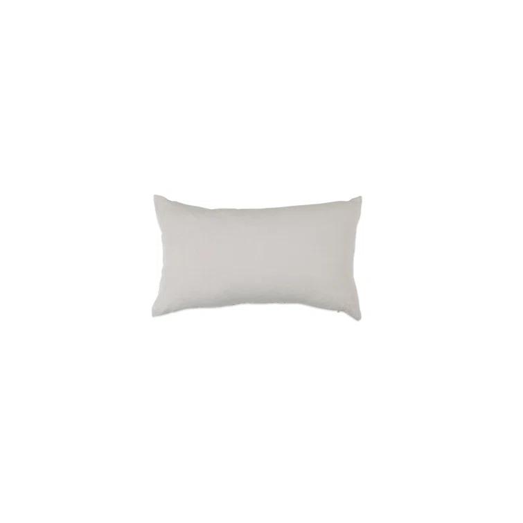 Simple Embroidered Linen Lumbar Throw Pillow