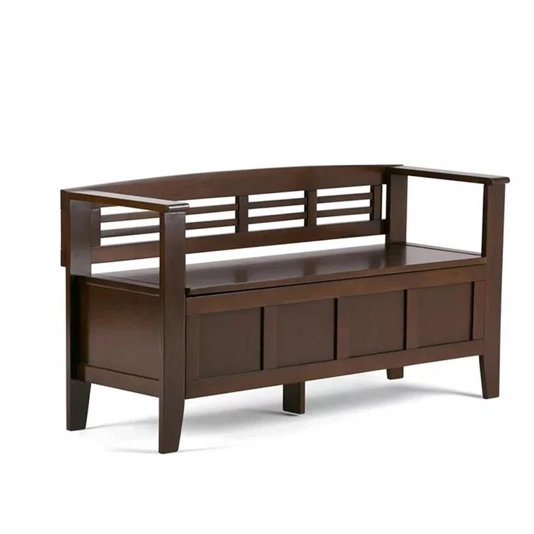 Simpli Home Adams 48"W Solid Wood Contemporary Entryway Storage Bench with Lift-Top Lid and Dual Compartments & Reviews | Wayfair