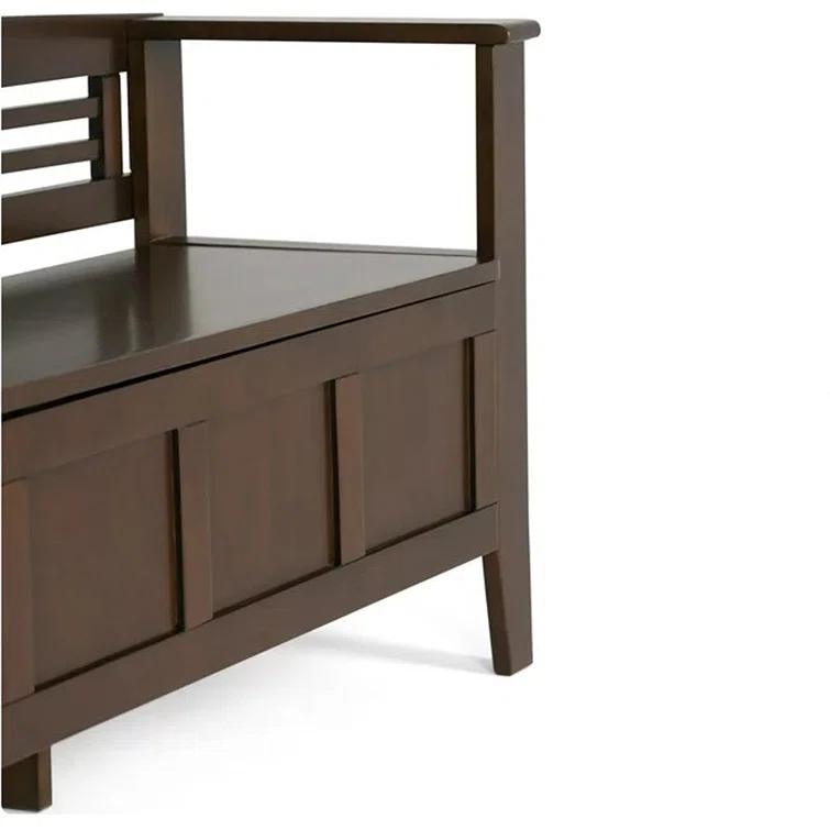 Simpli Home Adams 48"W Solid Wood Contemporary Entryway Storage Bench with Lift-Top Lid and Dual Compartments & Reviews | Wayfair