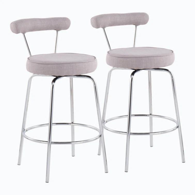 Wenty Upholstered Counter Extra Tall Stool with Metal Frame (Set of 2)
