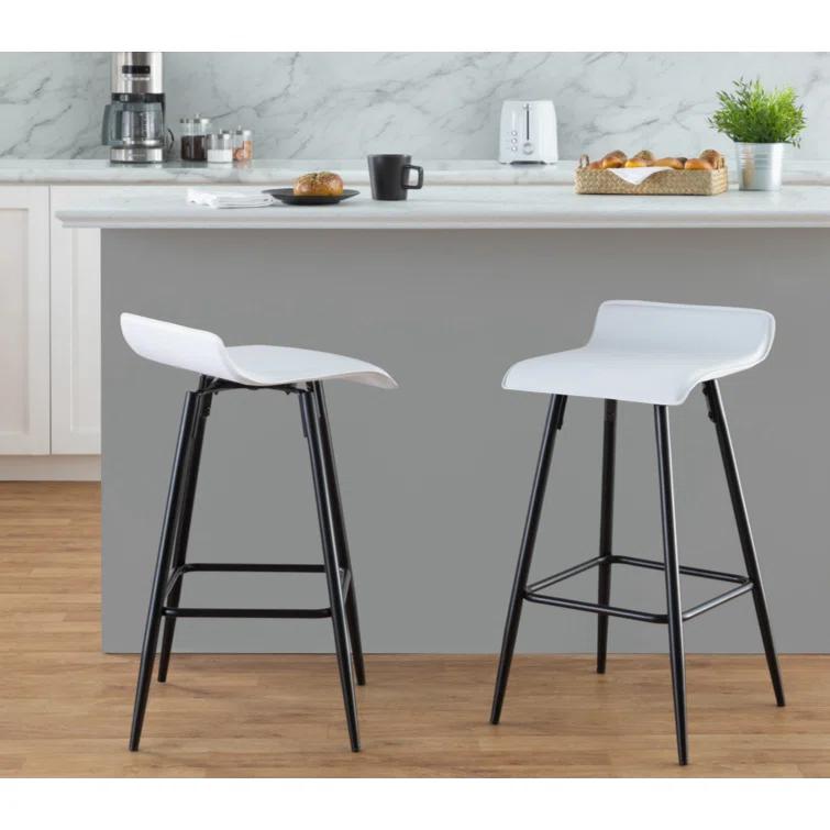 Wenty Upholstered Counter Stool with Metal Frame (Set of 2)