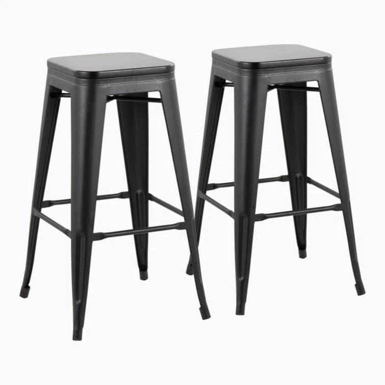 Contemporary Barstool In Steel And Wood By Lumisource - Set Of 2 (Set of 2)
