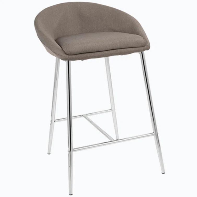 Wenty Glam Upholstered Counter Stool with Metal Frame (Set of 2)