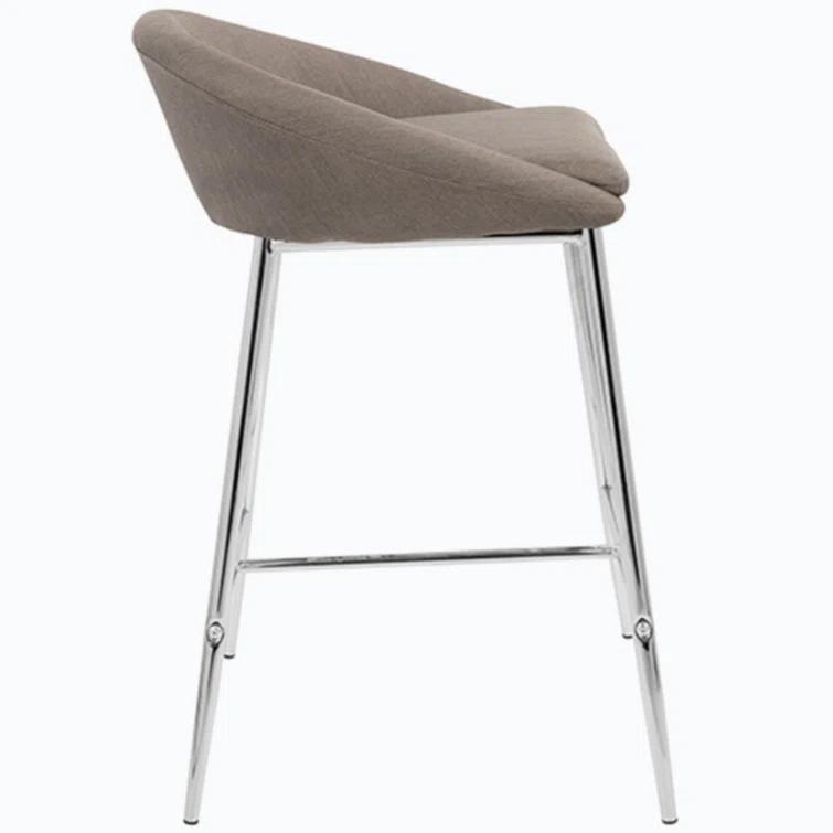 Wenty Glam Upholstered Counter Stool with Metal Frame (Set of 2)
