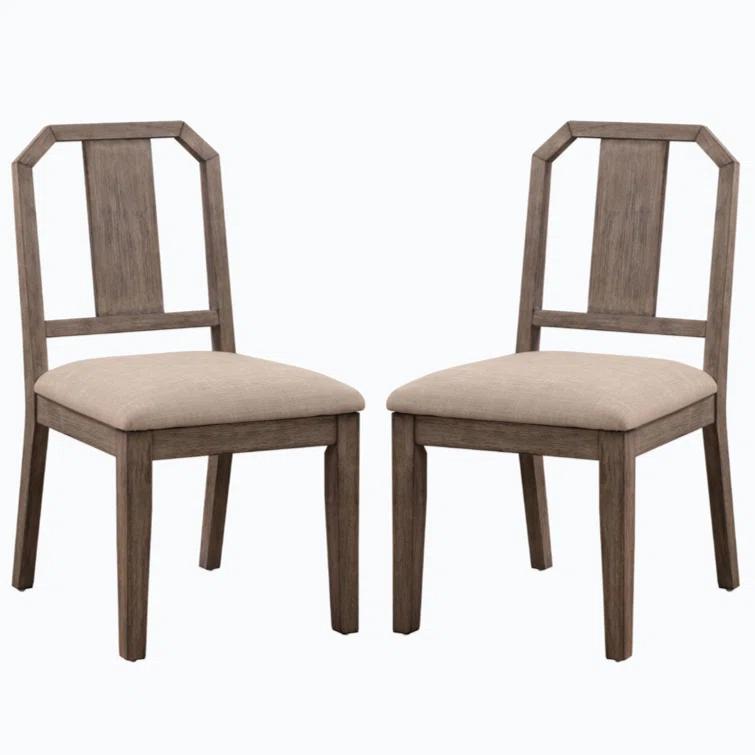 Wenty Wood+Fabric Upholstered Side Chair (Set of 2)