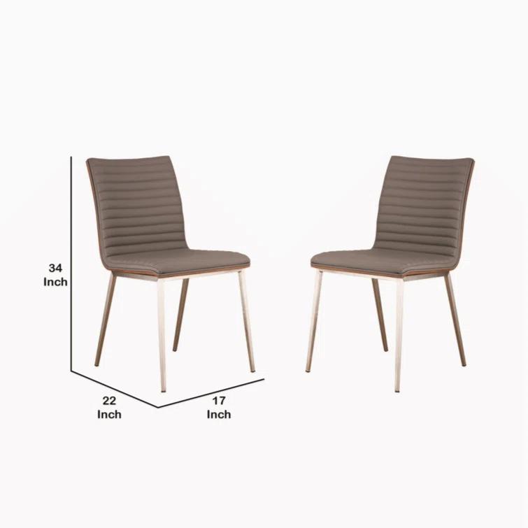 Wenty Wood+Metal Upholstered Side Chair (Set of 2)