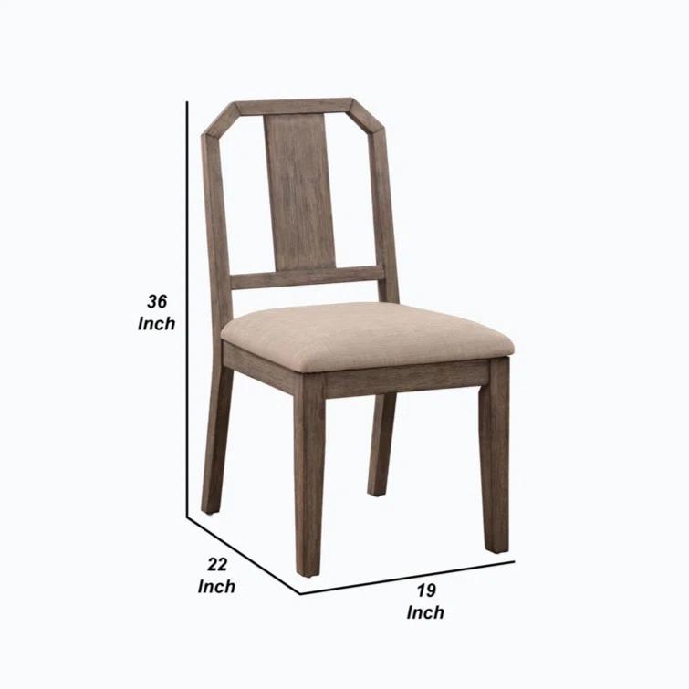 Wenty Wood+Fabric Upholstered Side Chair (Set of 2)