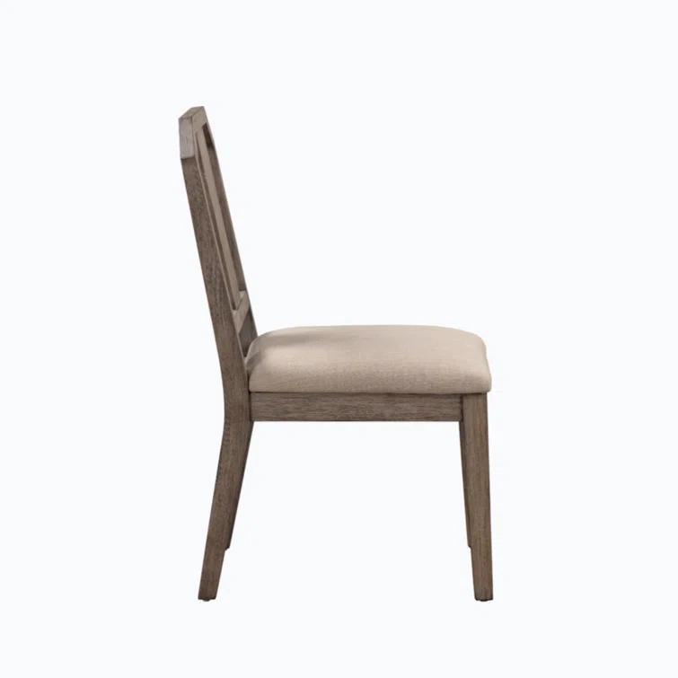Wenty Wood+Fabric Upholstered Side Chair (Set of 2)