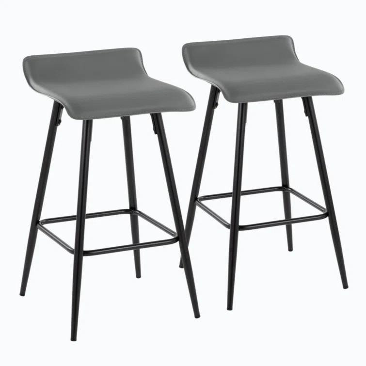 Wenty Upholstered Counter Stool with Metal Frame (Set of 2)