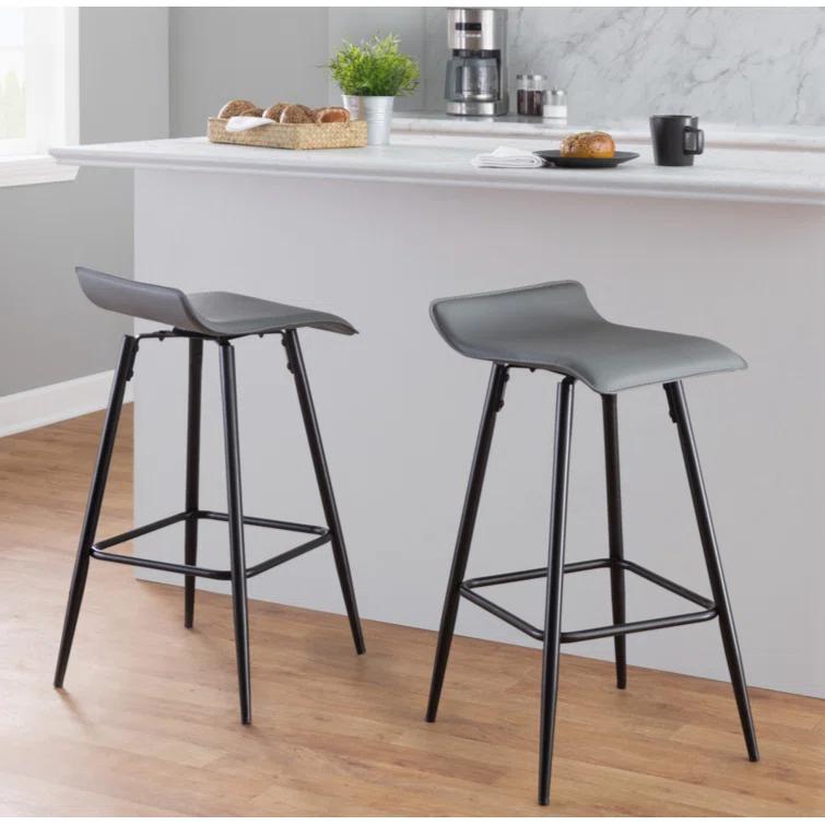 Wenty Upholstered Counter Stool with Metal Frame (Set of 2)