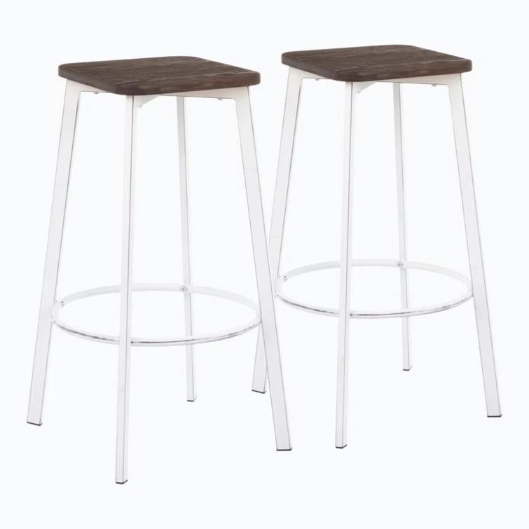 Wenty Clara Upholstered Counter Stool with Metal Frame (Set of 2)