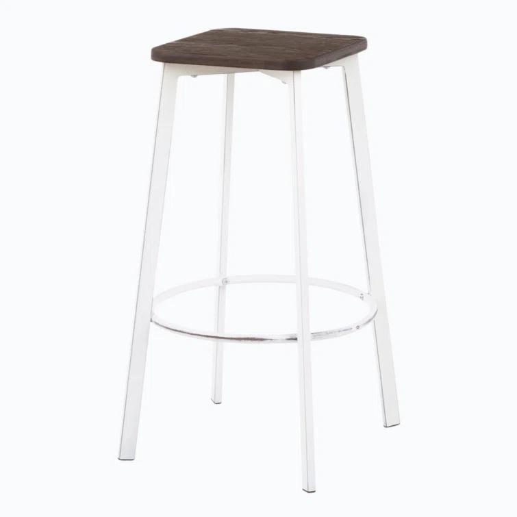Wenty Clara Upholstered Counter Stool with Metal Frame (Set of 2)