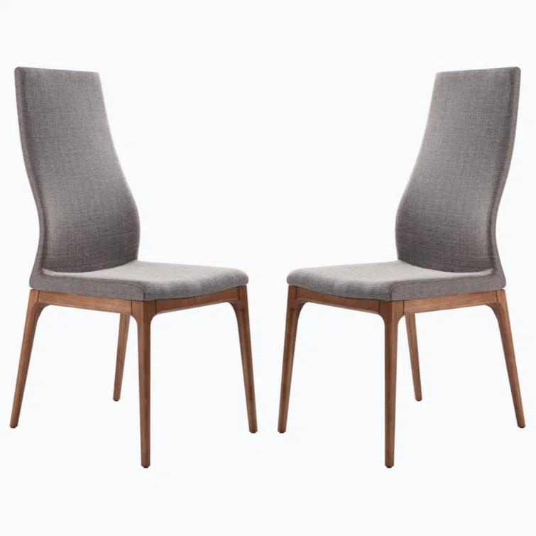 Wood+Fabric Upholstered Side Chair