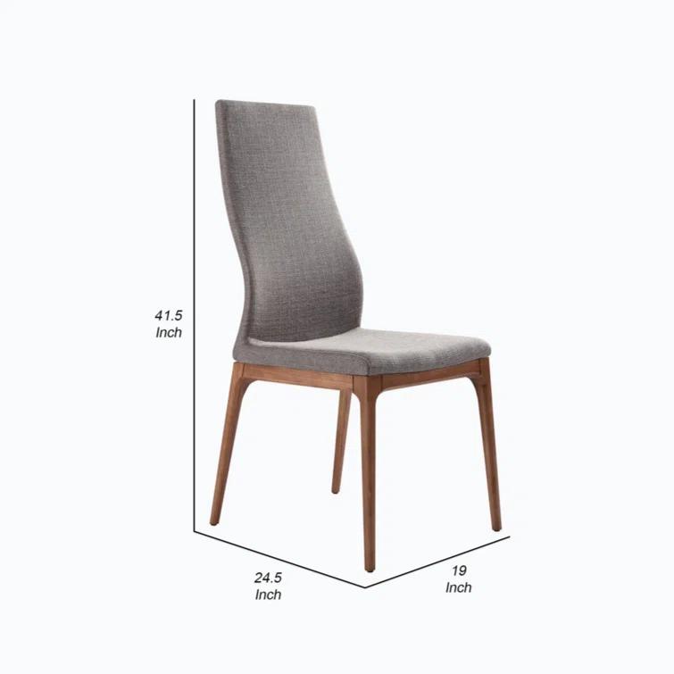 Wood+Fabric Upholstered Side Chair