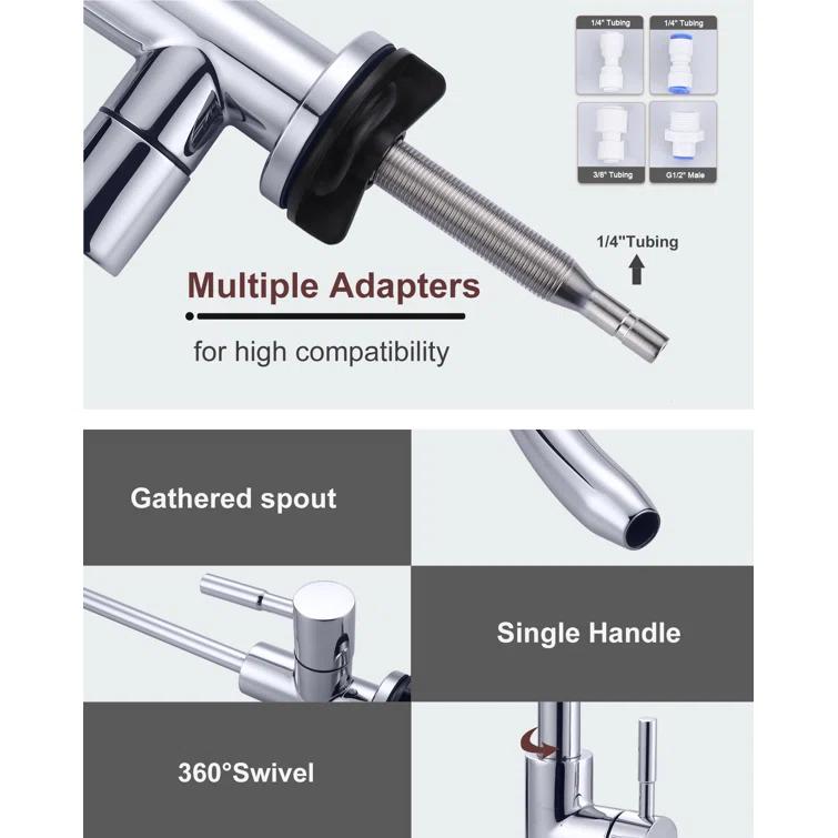 ARCORA ARCORA Stainless Steel Pull-Down Kitchen Faucet and Water Filter Faucet Combo AR7100301C-L