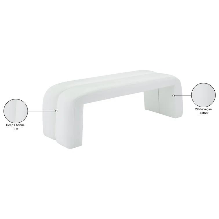Wrought Studio™ Ishanjeet Arc Vegan Leather Upholstered Bench