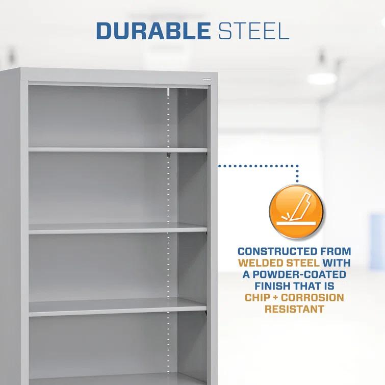 Sandusky Lee 36" W x 18" D x 78" H Steel Mobile Bookcase with 4 Adjustable Shelves by Sandusky