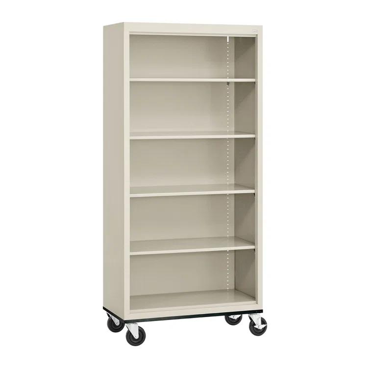 Sandusky Lee 36" W x 18" D x 78" H Steel Mobile Bookcase with 4 Adjustable Shelves by Sandusky