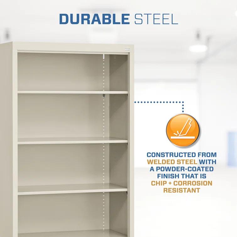 Sandusky Lee 36" W x 18" D x 78" H Steel Mobile Bookcase with 4 Adjustable Shelves by Sandusky