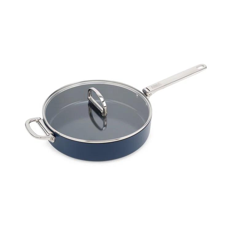 Joseph Joseph Space Ceramic Non-Stick 3.8 Qt. Sauté Pan with Folding Handle and Lid