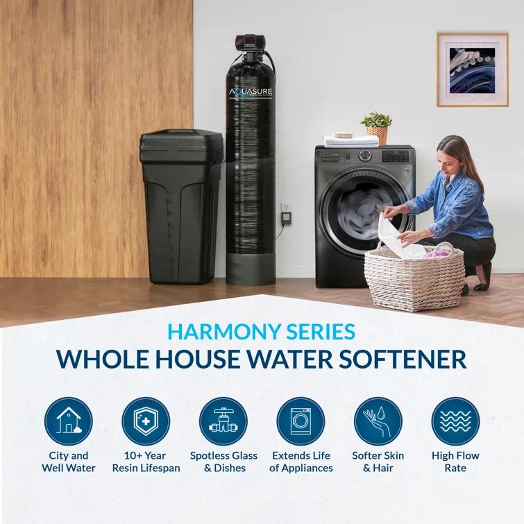 Aquasure AS-HS32D Aquasure Harmony Series 32,000 Grains Whole House Water Softener for 1-3 bathrooms (AS-HS32D)